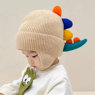 Dino Knit Winter Cap – Warm & Adorable Dinosaur Hat for Babies